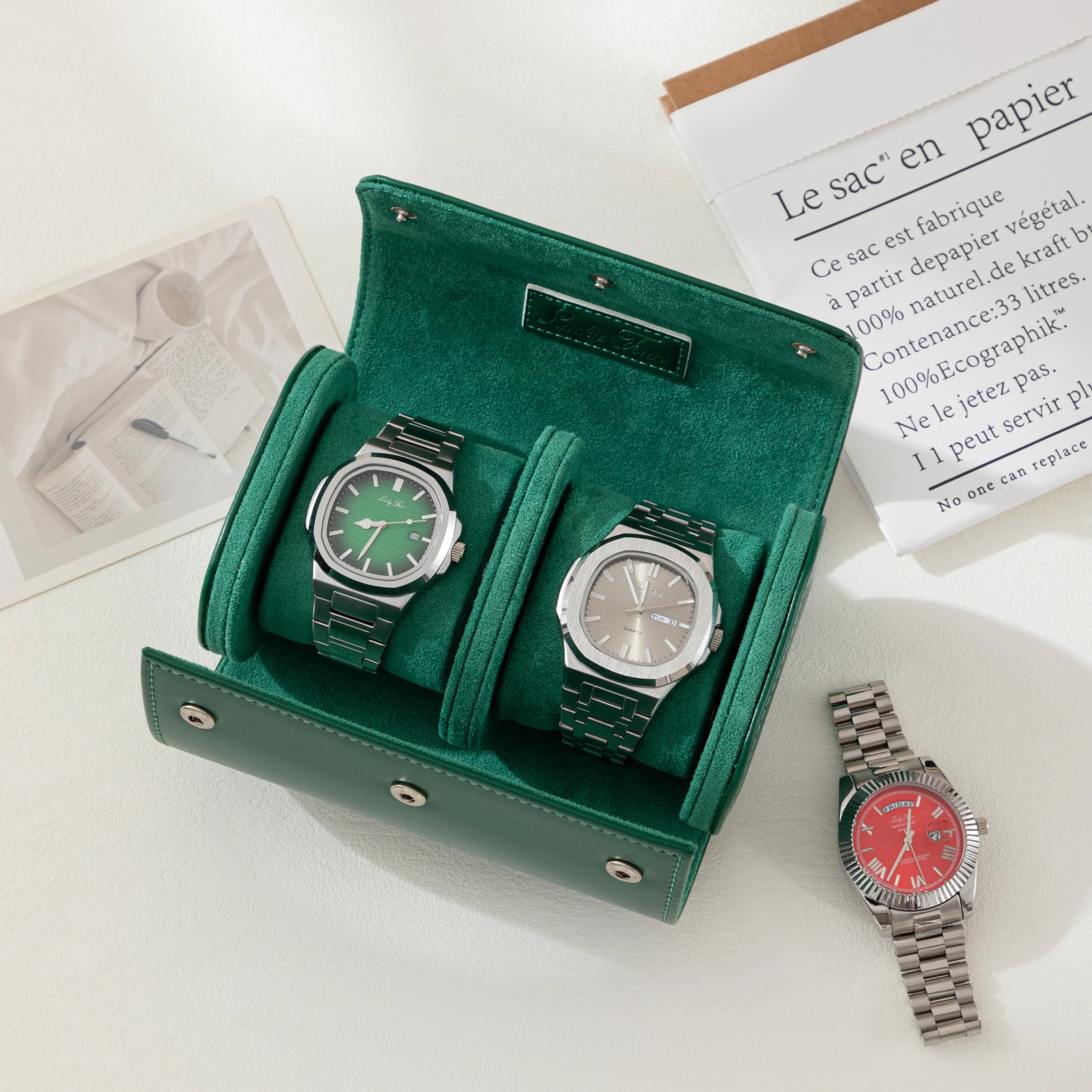 Premium-Uhrenrolle aus Leder