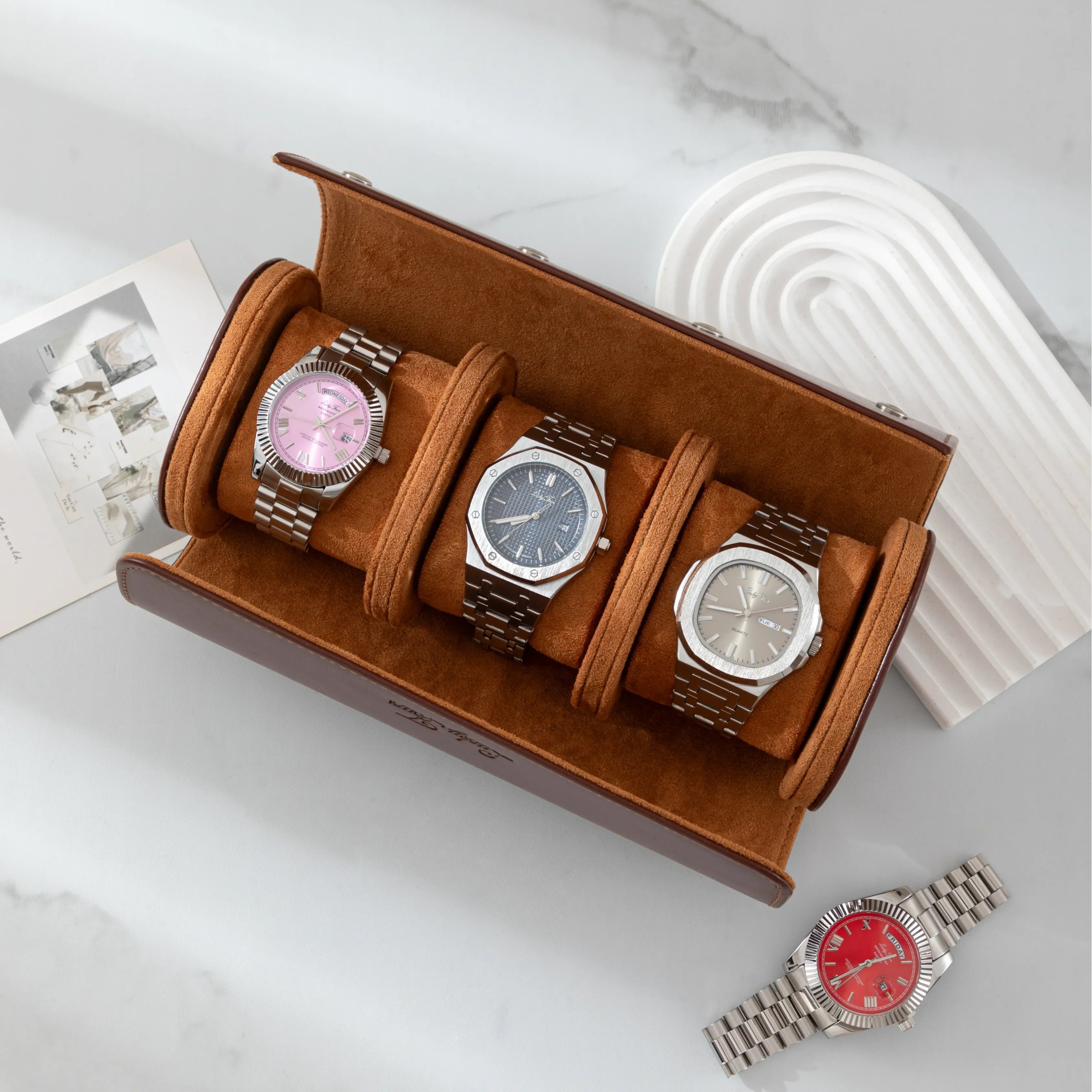 Premium-Uhrenrolle aus Leder